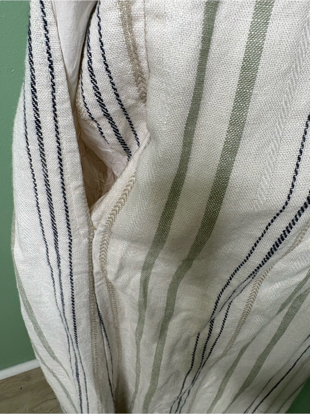 Splendid Cream Maxi Dress with Multicolor Vertical Stripes - Picture 3 of 7